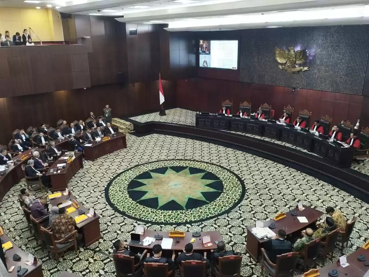 Suasana sidang Mk terkait sengketa Pilpres 2024.