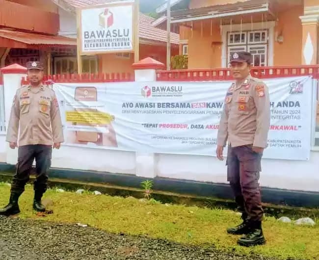 Subsatgas Polsek Bunobogu Gelar Patroli, Pastikan Wilayah Kondusif Sambangi Kantor Panwascam Gadung