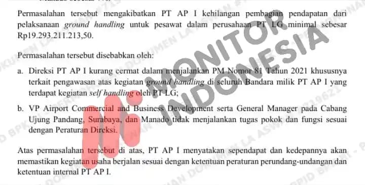 Temuan BPK Angkasa Pura I 1