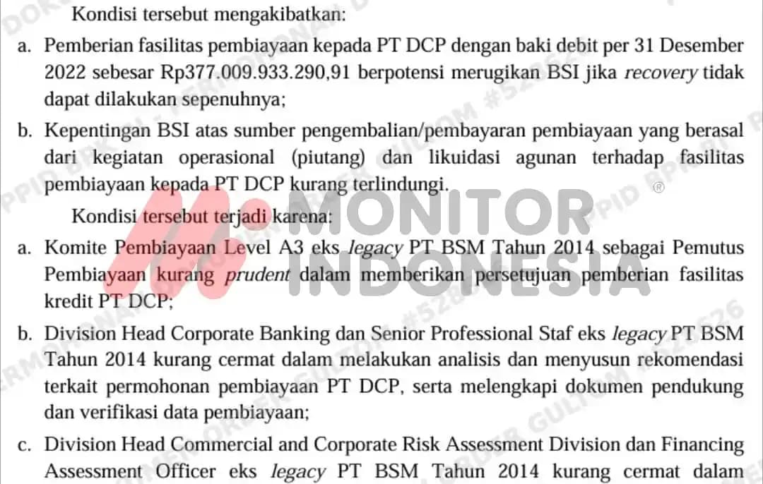 Temuan BPK BSI 1