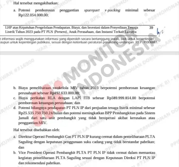 Temuan BPK PLN 3
