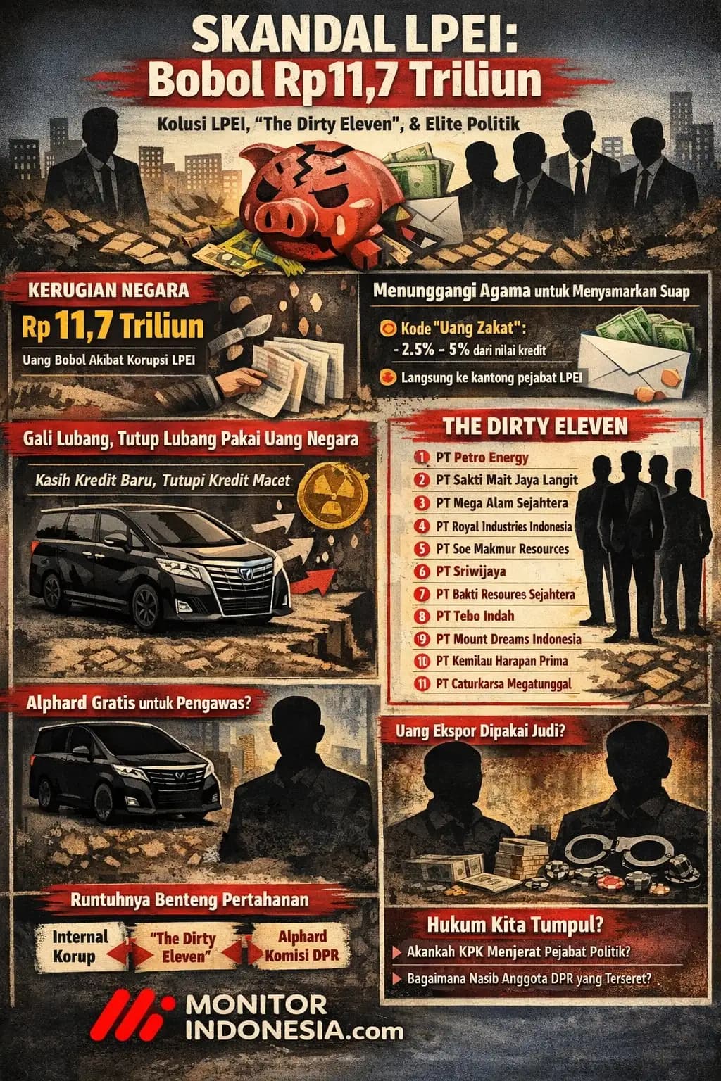 Infografis - Skandal LPEI Rp 11 T & Korupsi Politik (Dok MI)