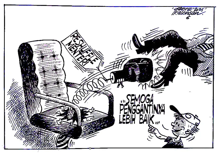 Karikatur - Ilustrasi - Reshuffle (Monitorindonesia.com)
