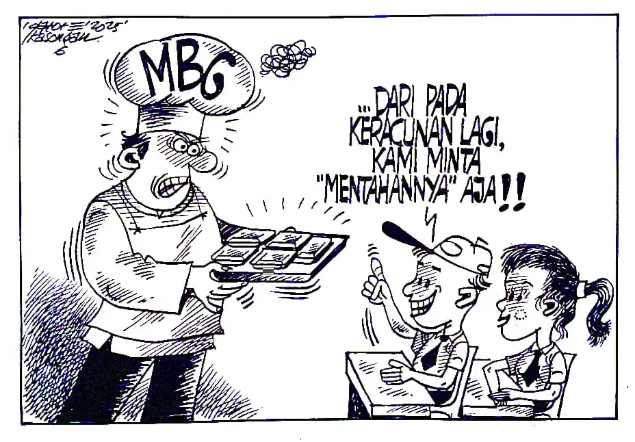 Ilustrasi - Karikatur - Makan Bergizi Gratis (Monitorindonesia.com)