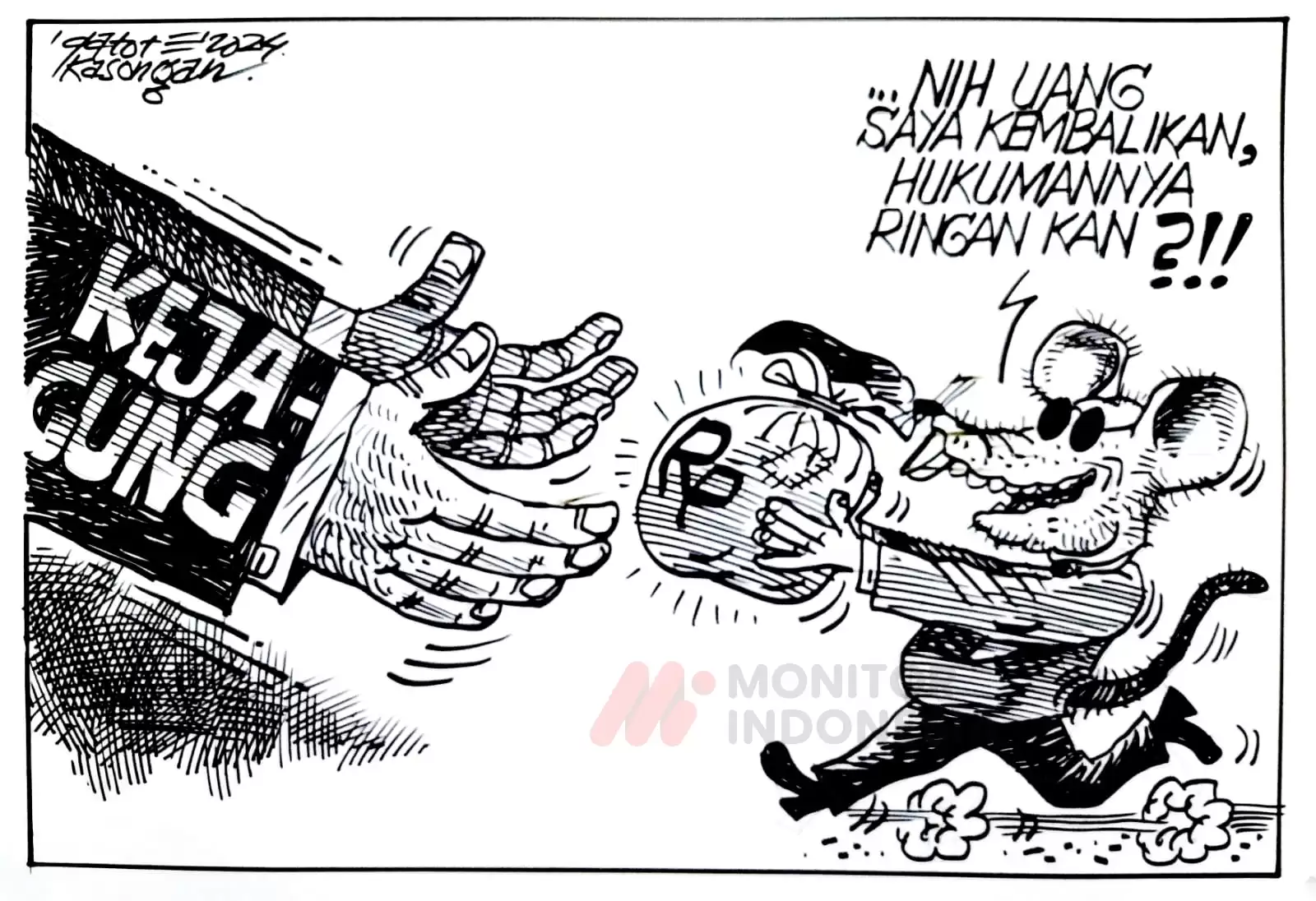 Karikatur - Ilustrasi - Pengembalian Hasil Korupsi (Dok MI)
