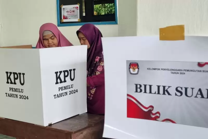 Tunanetra di Palembang Antusias Nyoblos Pemilu 2024