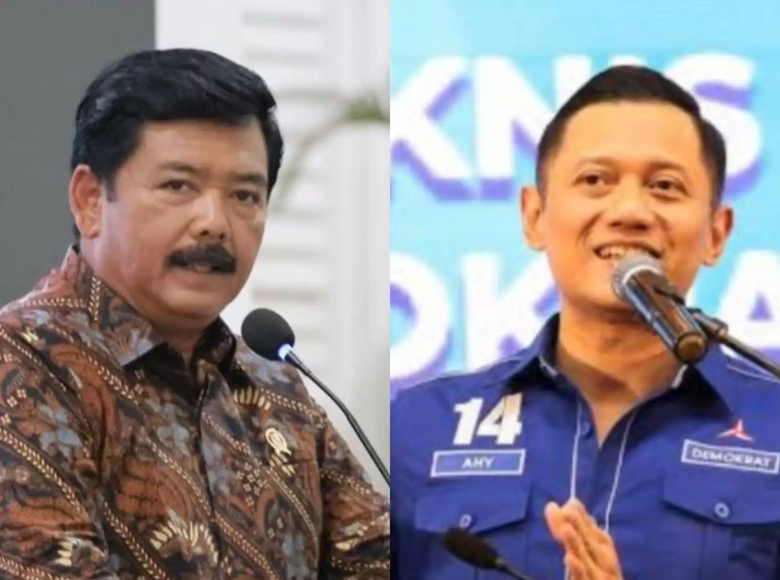 Marsekal TNI (Purn) Hadi Tjahjanto (kiri) dan Ketua Umum Partai Demokrat Agus Harimurti Yudhoyono (AHY) (kanan) (Foto: Kolase MI)