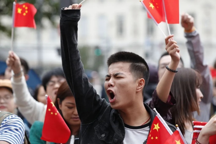 Aksi Demonstran Nasionalis China (Foto: AFP)