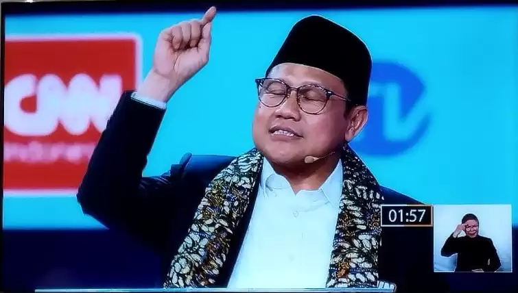 Muhaimin Iskandar dalam debat cawapres 2024, Jum'at (22/12) (Foto: MI/Dhanis)