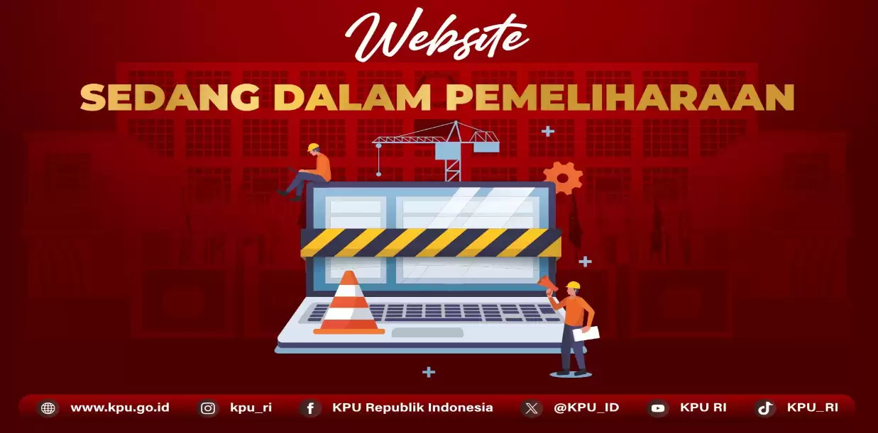 Tangkapan layar laman resmi KPU tidak dapat diakses pada Rabu (14/2) (Foto: Doc. MI)