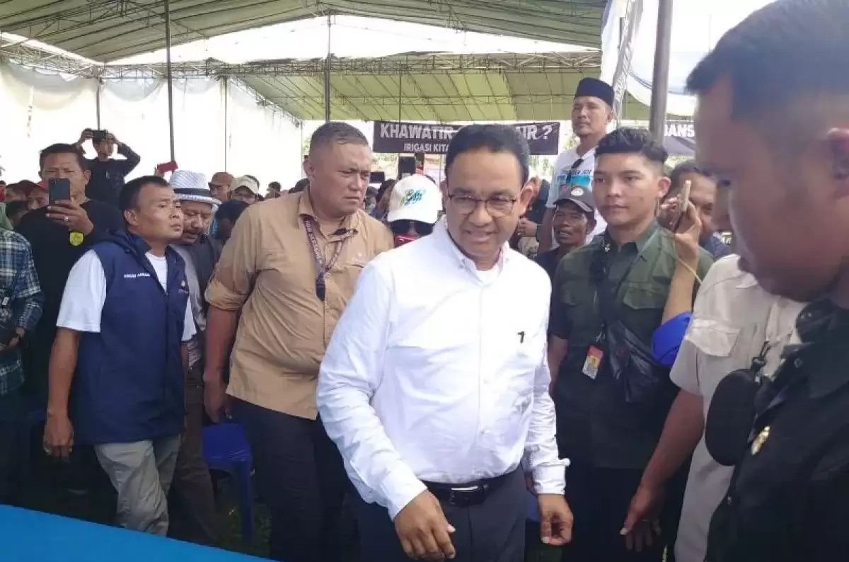 Calon Presiden (Capres) Nomor Urut 01 Anies Rasyid Baswedan, saat kampanye di Kabupaten Lampung Timur, Provinsi Lampung. Minggu, (14/1) (Foto: Antara)