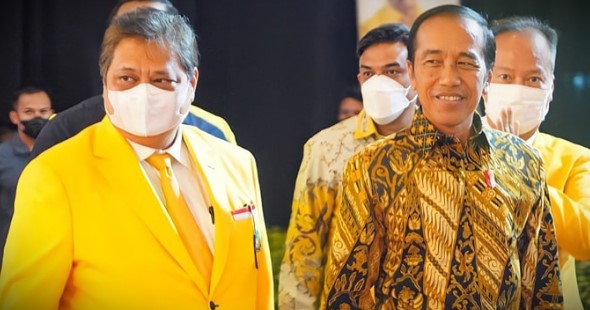 Airlangga Hartarto (kiri) dan Joko Widodo (kanan) (Foto: Ist)