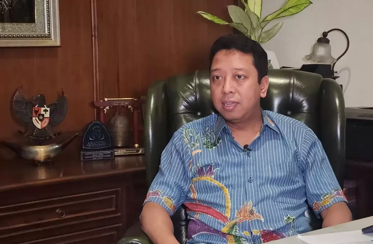 Ketua Majelis Pertimbangan DPP PPP sekaligus Dewan Pakar TPN Ganjar-Mahfud, Muhammad Romahurmuziy saat wawancara eksklusif bersama ANTARA di Jakarta, Kamis (18/1) (Foto: ANTARA)