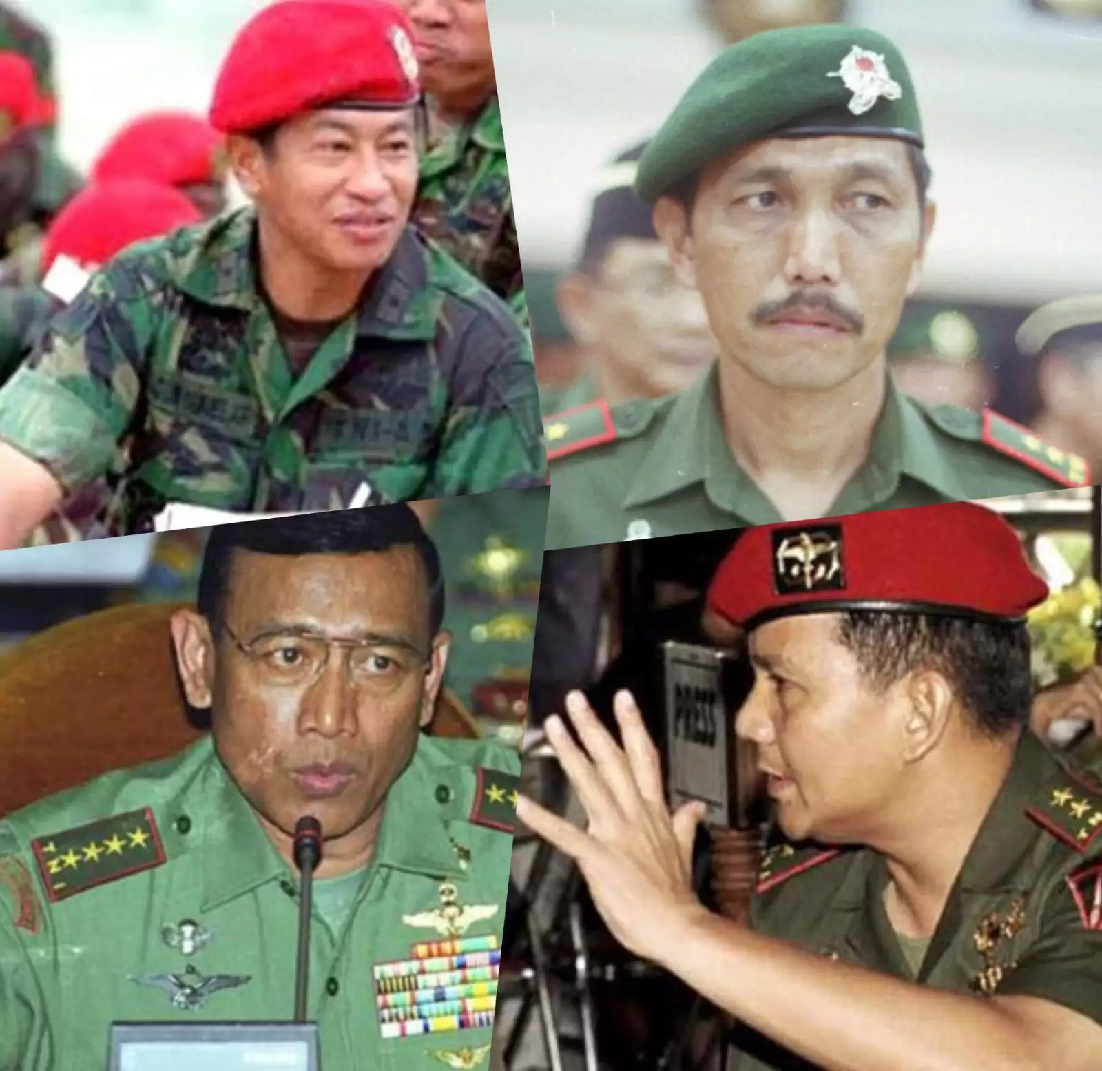 Jenderal Agum, Luhut BP, Wiranto dan Prabowo Subianto (Foto: Kolase MI/Net/Ist)