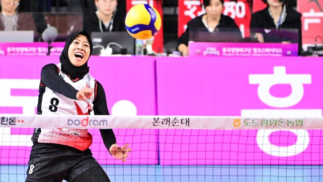 Megawati Hangestri Pertiwi  pendulang poin terbanyak bagi tim Daejeon Jeong KwanJang Red Sparks. (Foto: Korea Volleyball Federation KOVO)