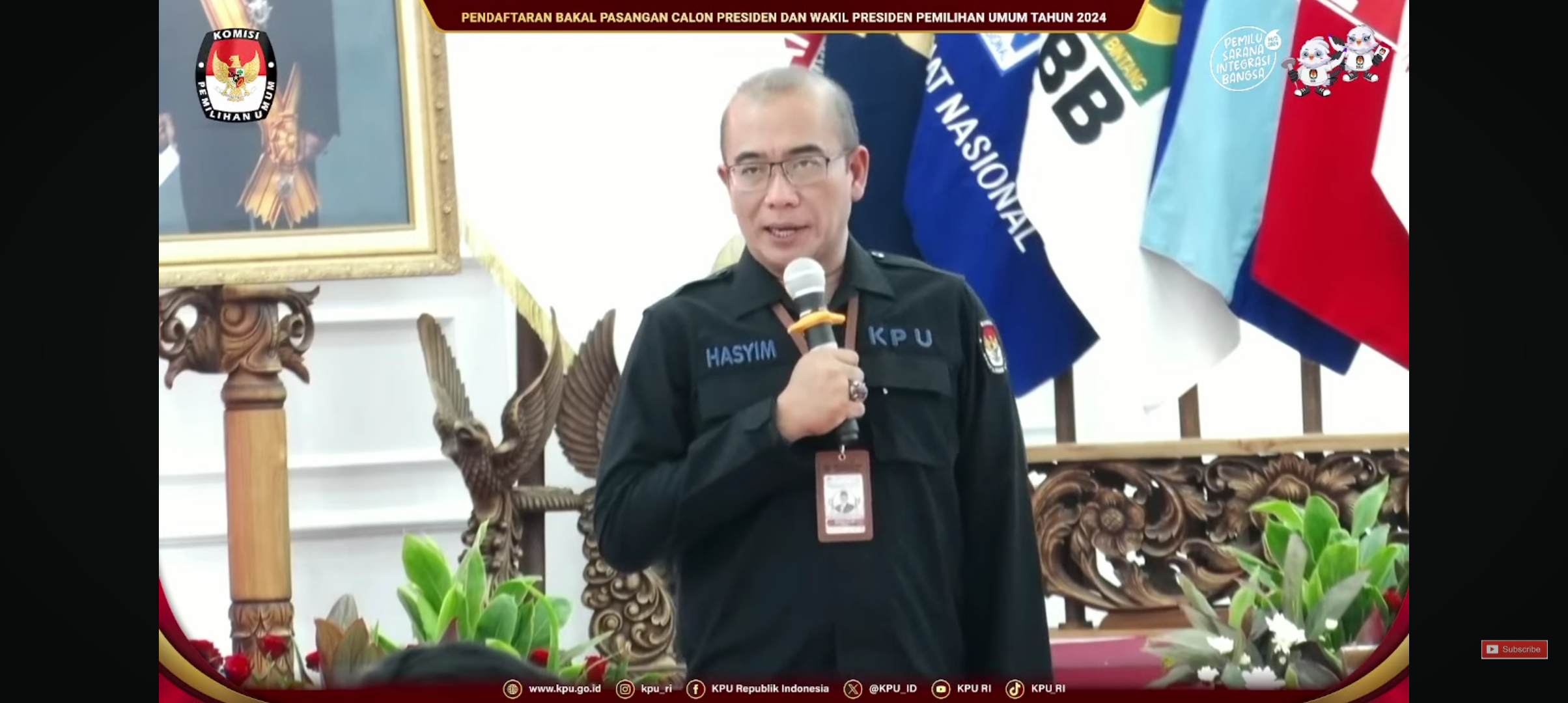 Ketua KPU RI, Hasyim Asy'ari. (Foto: YouTube KPU RI)