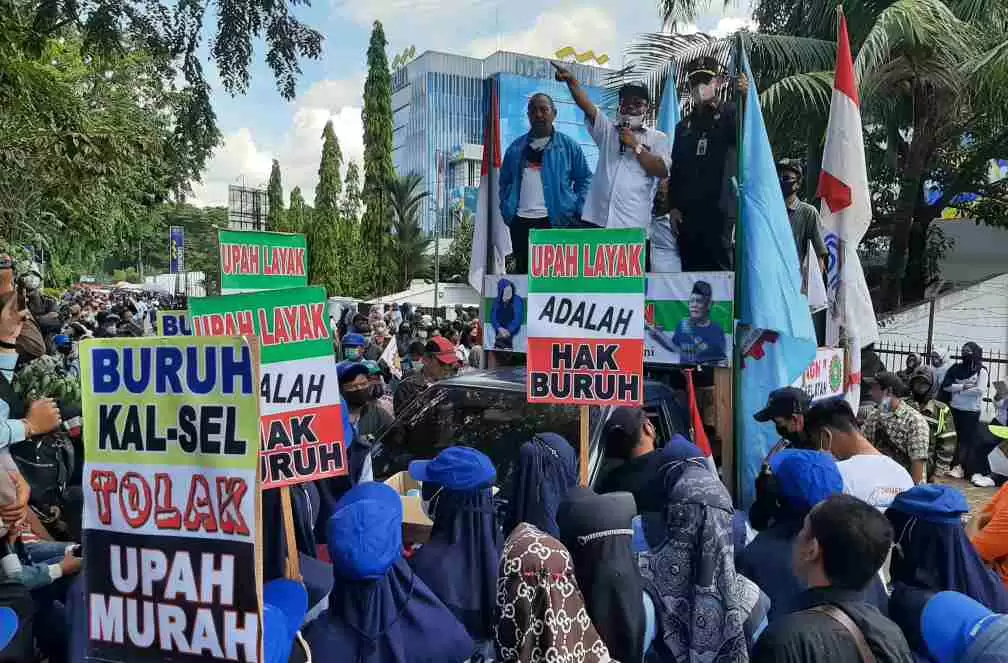 Demo Buruh Banjarmasin (Foto: Jurnal Kalimantan)