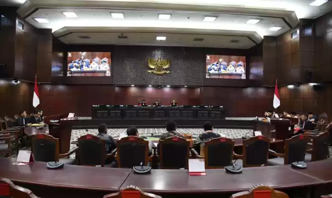 Bawaslu dalam sidang PHPU Pasca-putusan MK, di Gedung MK, Jakarta (Foto: Humas Bawaslu)