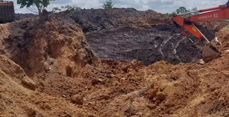 Galian tambang diduga ilegal di RT 15, Kelurahan Mangkurawang, Kecamatan Tenggarong (Foto: Istimewa)