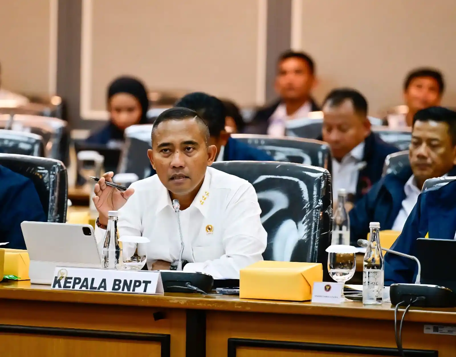 Kepala Badan Penanggulangan Teroris (BNPT), Eddy Hartono menghadiri Rapat Dengar Pendapat dengan Komisi XIII DPR RI, Jakarta, Rabu (9/7) (foto: BNPT)
