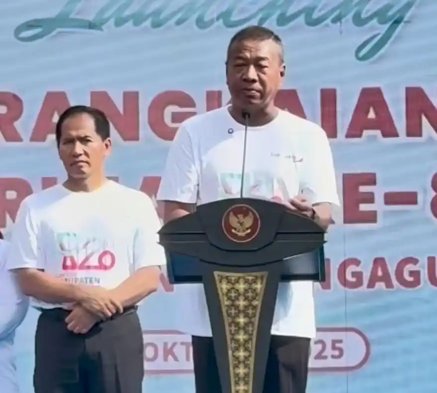 Tulungagung Rayakan Hari Jadi ke-820, Pemkab Usung Semangat Persatuan untuk Kemajuan Daerah Bupati Tulungagung, Gatut Sunu Wibowo saat menyampaikan sambutan dalam acara peluncuran logo Hari Jadi ke-820 (Foto: Istimewa)