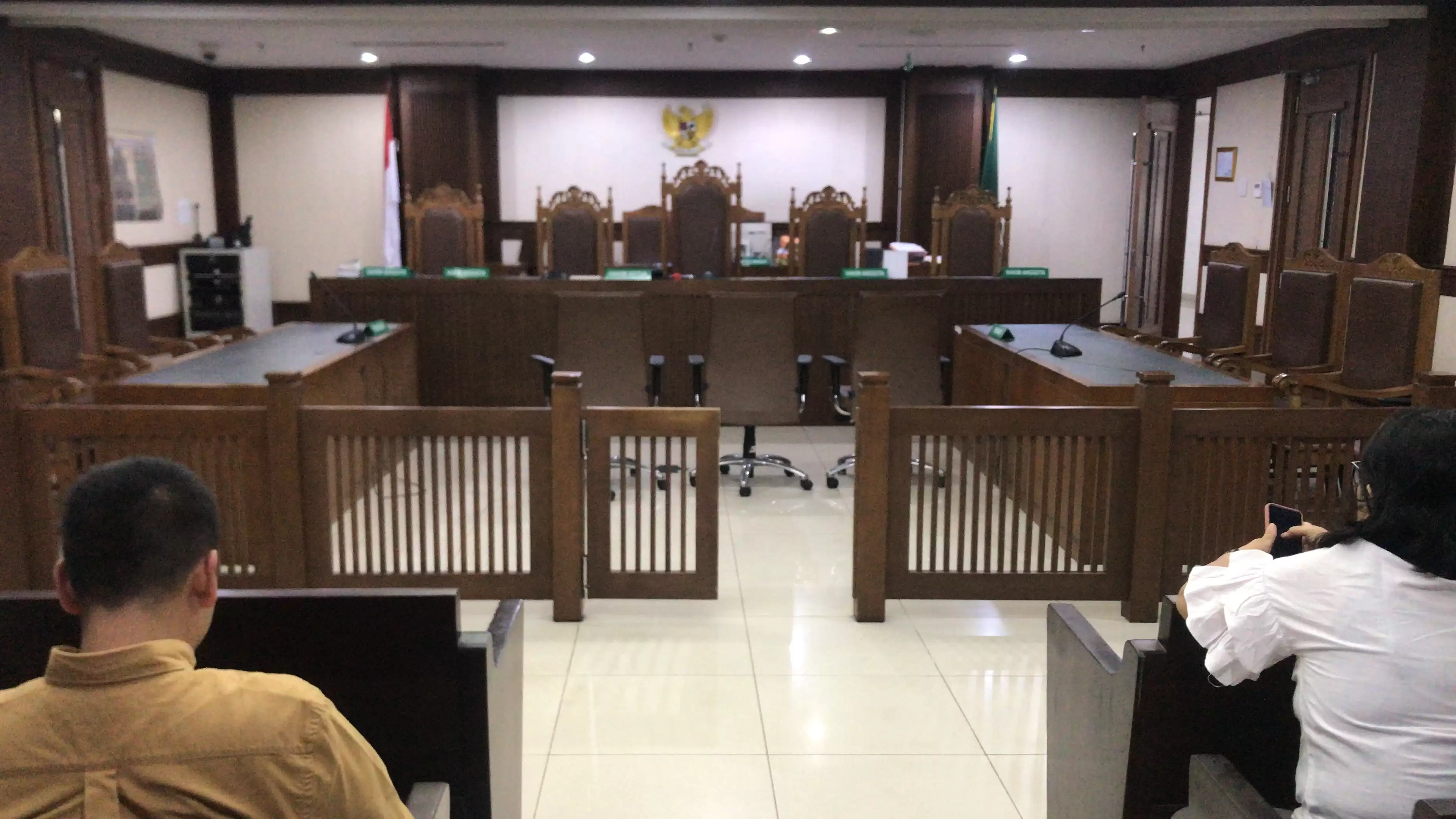Kondisi ruangan sidang PKPU PT Waskita Karya sebagai termohon, Pengadilan Niaga Jakarta Pusat, Selasa (23/1). (Foto: MI/Zefry)