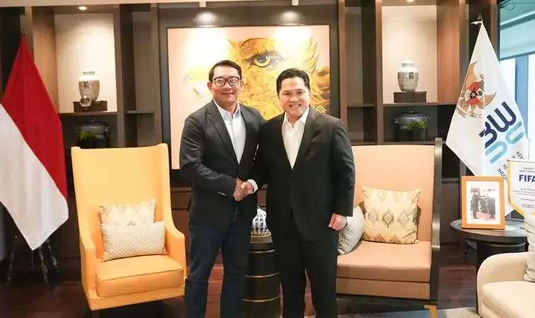 Menteri BUMN Erick Thohir (kiri) dan Ridwan Kamil (kanan) [Foto: Instagram/@erickthohir]