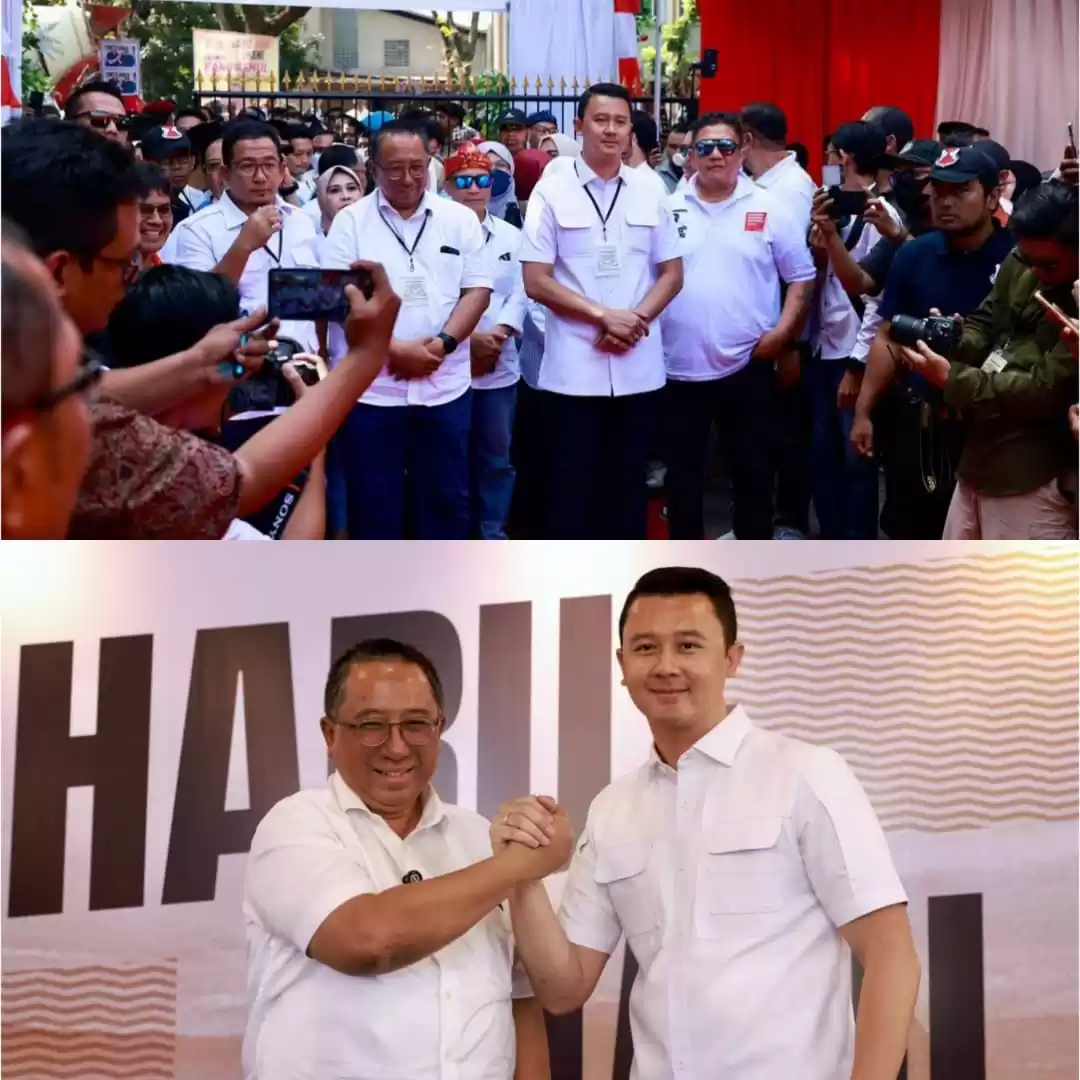 Haru Suandharu-Dhani Wirianata resmi mendaftarkan diri sebagai calon Walikota dan Wakil Walikota Bandung, ke KPU Kota Bandung, Jawa Barat hari ini, Rabu (28/8/2024). (Foto: Instagram @dhaniwirianata).