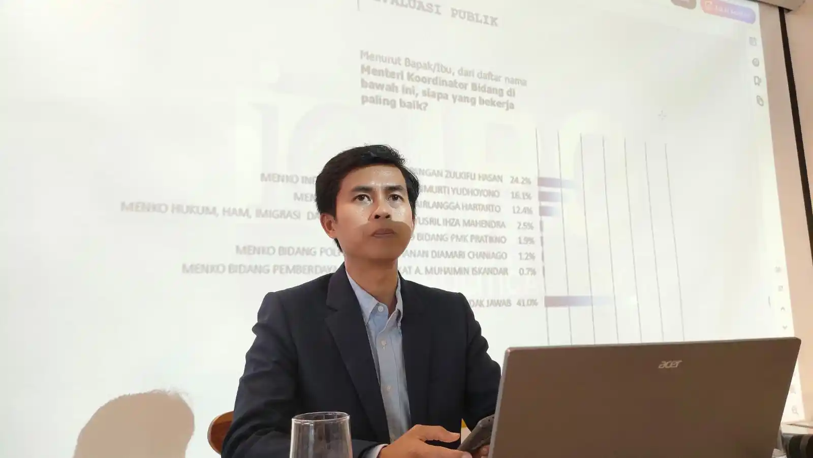 IPO: Setahun Pemerintahan Prabowo, Ekonomi Nasional Menguat dan Kepercayaan Publik Melonjak Direktur Eksekutif IPO, Dedi Kurnia Syah.(Rizal Siregar)