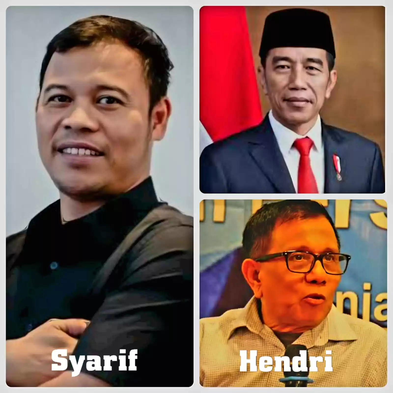 Syarif (kiri), Hendri (kanan) dan Presiden Jokowi (pojok kanan atas) (Foto: MI/Kolase IJW)