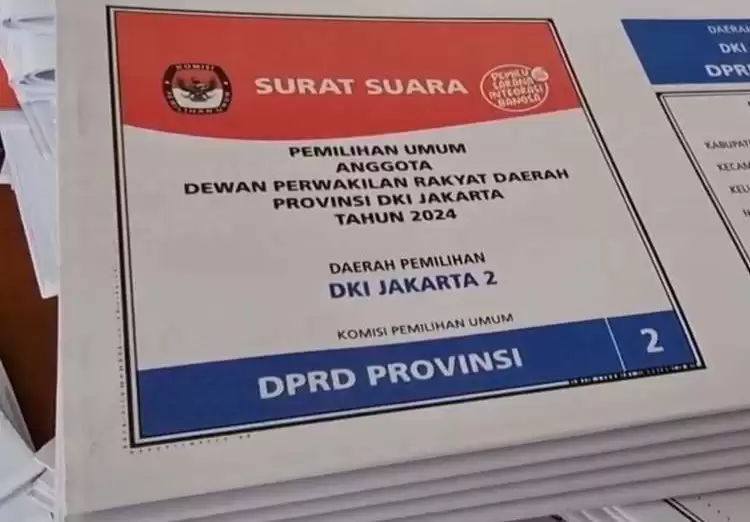 Surat Suara Pemilu 2024, Dapil Jakarta II (Foto: Istimewa)
