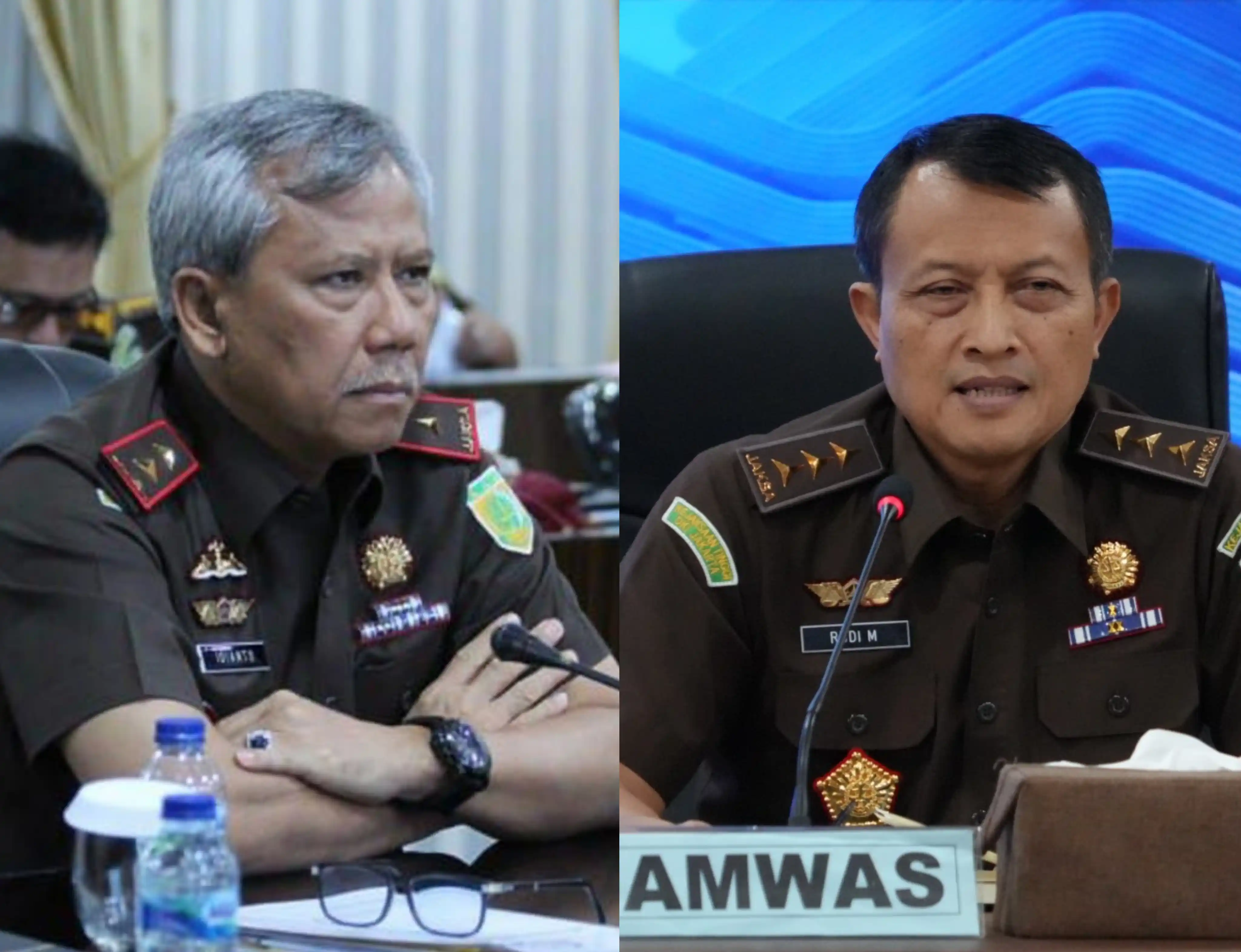 Jamwas Kejagung Diminta Transparan soal Dugaan Pelanggaran Etik Mantan Kajati Sumut Idianto Jaksa Agung Muda Pengawasan (Jamwas) Kejaksaan Agung (Kejagung) Rudi Margono (kanan) dan Eks Kajati Sumut Idianto (kiri) (Foto: Kolase MI)