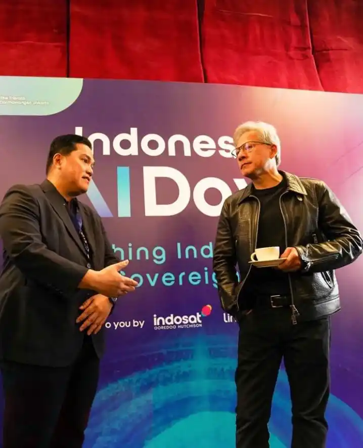 Erick Thohir bertemu dengan CEO NVIDIA (Foto: Instagram Erick Thohir)
