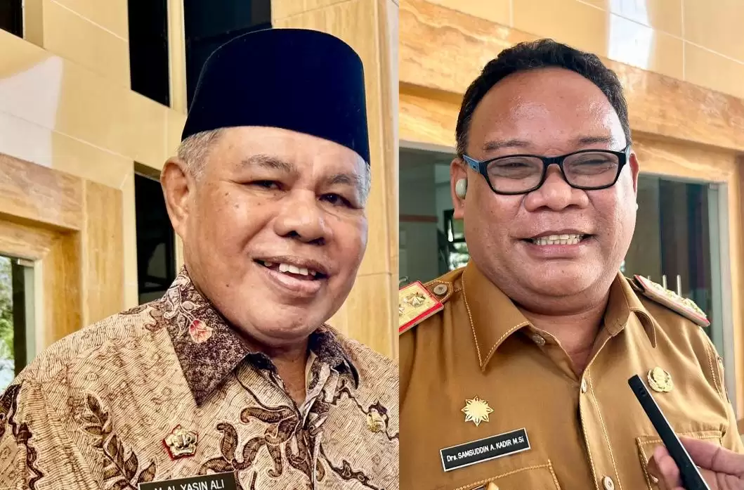 Plt Gubernur Malut Al Yasin Ali (kanan), dan Sekda Samsuddin A. Kadir (kiri) (Foto: MI/RD)