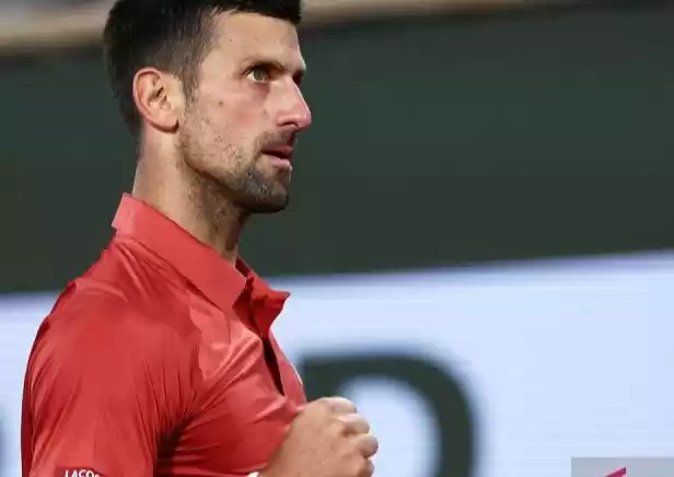 Petenis Serbia Novak Djokovic bereaksi. (Foto: Antara)