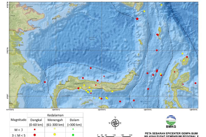 Geofisika Manado Catat 46 Kejadian Gempa Getarkan Sulut