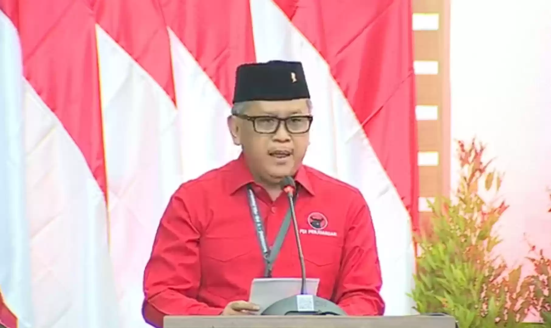 Tangkapan Layar - Sekretaris Jenderal PDI Perjuangan, Hasto Kristiyanto saat mengumumkan nama-nama calon kepala daerah untuk Pilkada 2024