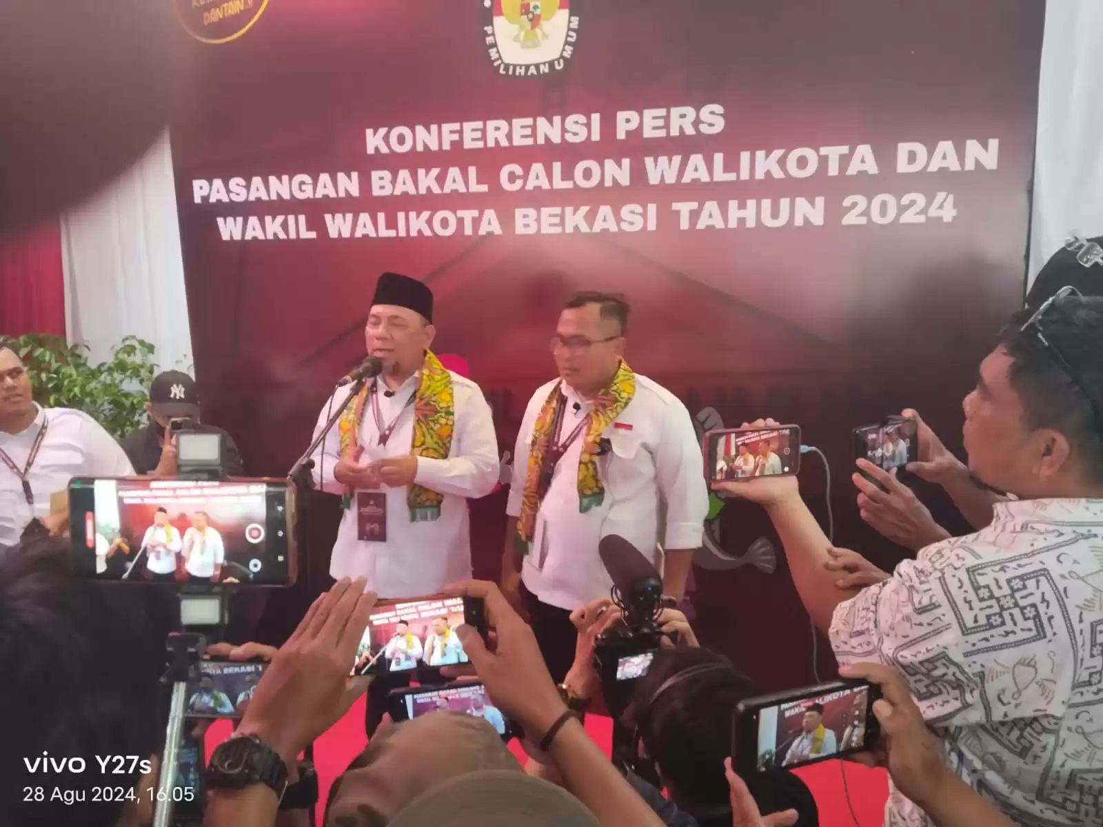 Heri Koswara (kiri) didampingi Sholihin saat konferensi pers (Foto: Dok MI/M. Aritonang)