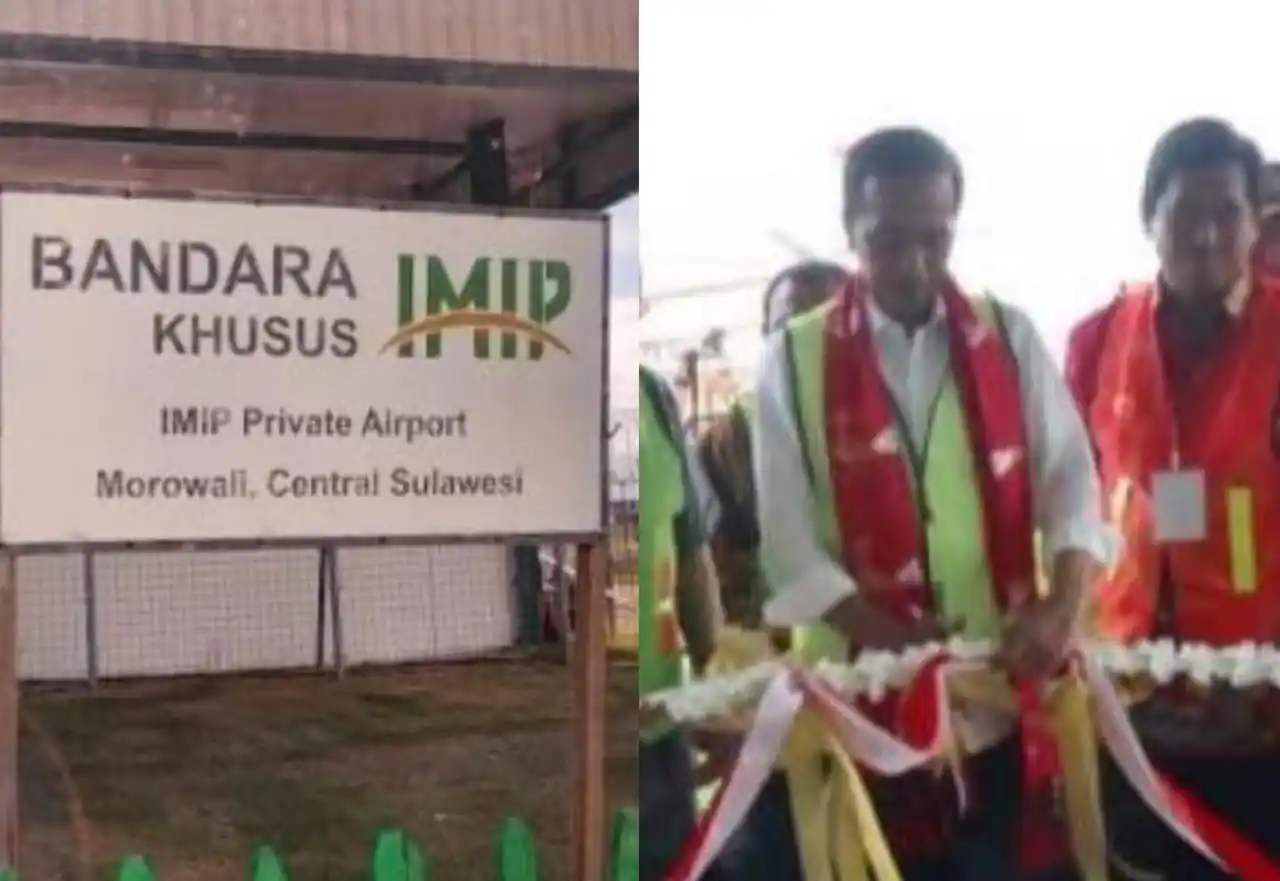 Jokowi resmikan Bandara di PT IMIP (Foto: Kolase MI)