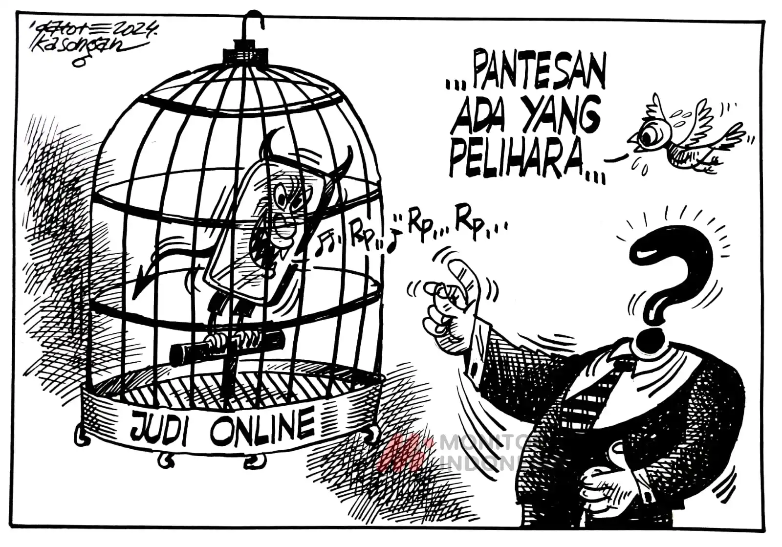 Karikatur - Ilustrasi - Judi Online (Foto: Dok MI/Gatot Eko Cahyono)