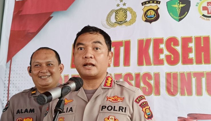 Kabid Humas Polda Jambi Komisaris Besar Polisi Mulia Prianto, Selasa (22/1/2024). (Foto: ANTARA)