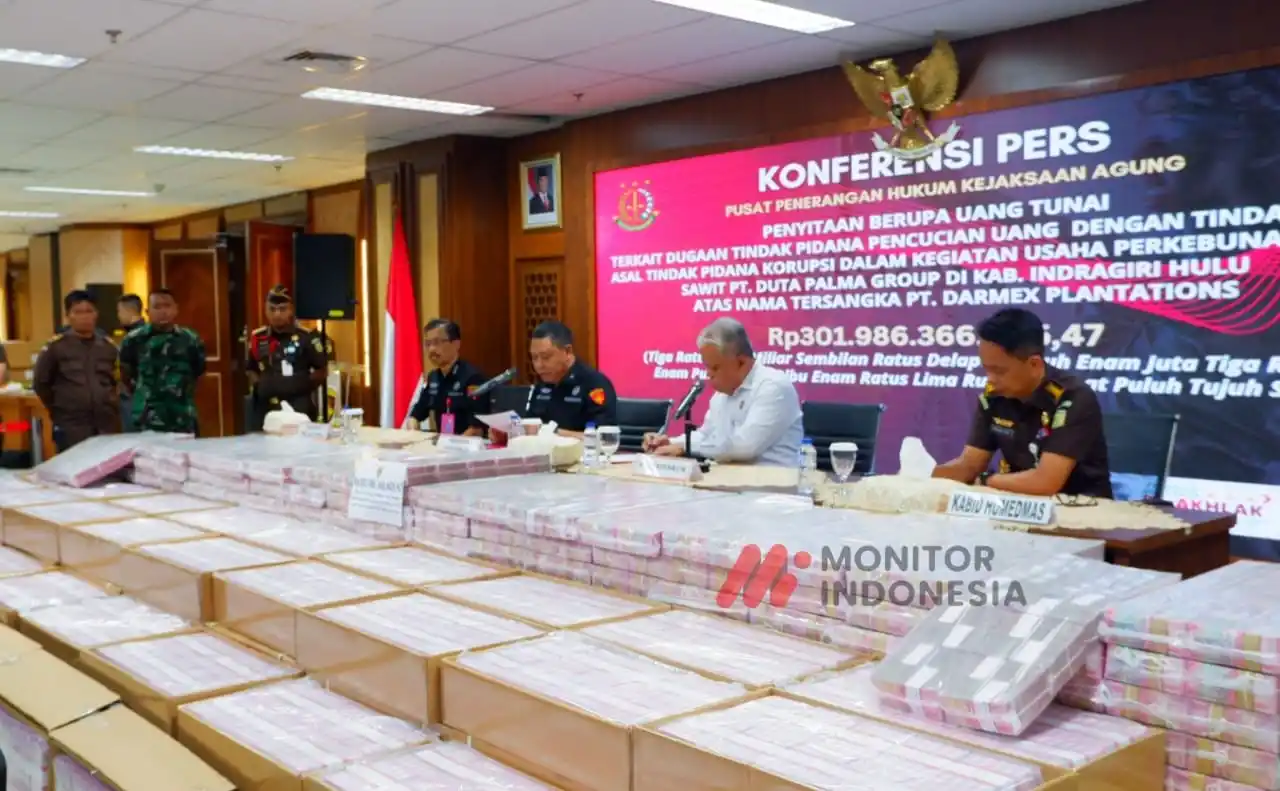 Kejagung juga menyita uang tunai dari tersangka korupsi Duta Palma Group, PT Darmex Plantation sebesar Rp 301,9 miliar (Foto: Dok MI)