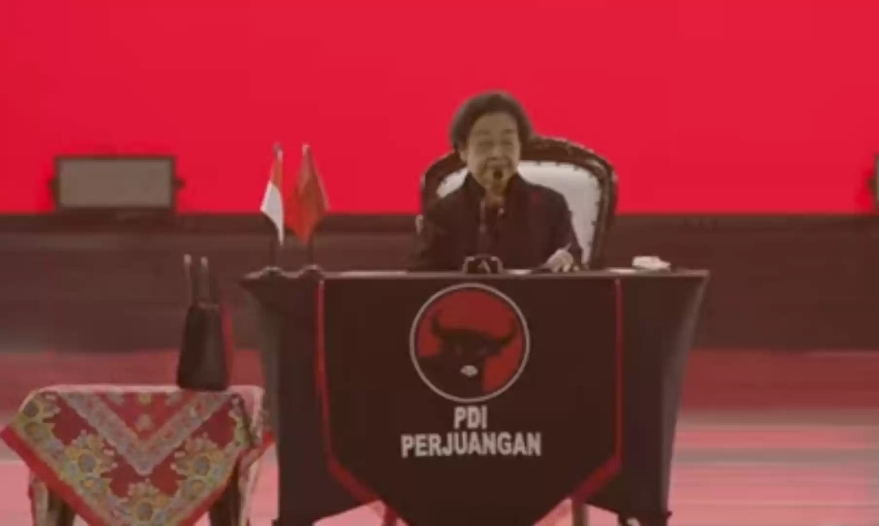 Tangkap layar - Ketua Umum PDI Perjuangan, Megawati Soekarnoputri saat sampaikan pidato politik di rakernas V PDIP.