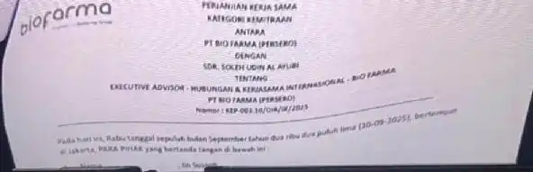 Meski Sudah Pensiun, Eks Wadirut Bio Farma Soleh Diduga Direkrut sebagai Executive Advisor Hubungan dan Kerja Sama Internasional, Honor Rp 125 Juta per Bulan