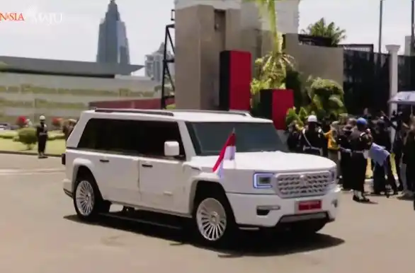 Iring-iringan Presiden RI Prabowo Subianto usai dilantik menuju Istana Merdeka Jakarta. (Foto: Antara)