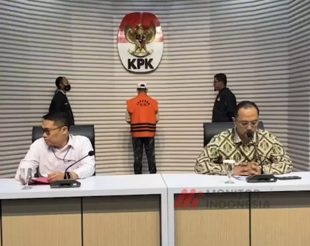 Konferensi pers penahanan eks Ketua DPD Gerindra Maluku Utara, Muhaimin Syarif, Rabu (17/7/2024) (Foto: Dok MI/Aswan)