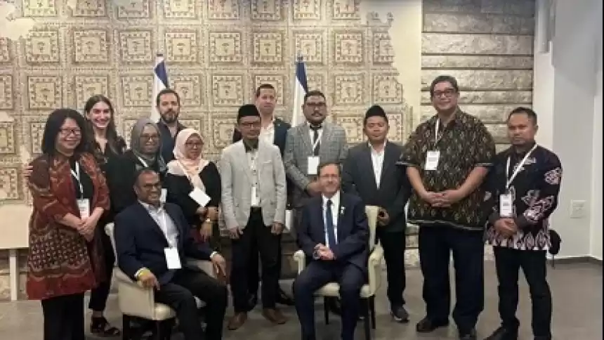 Potret lima warga NU bertemu Presiden Israel Isaac Herzog (Foto: Ist)