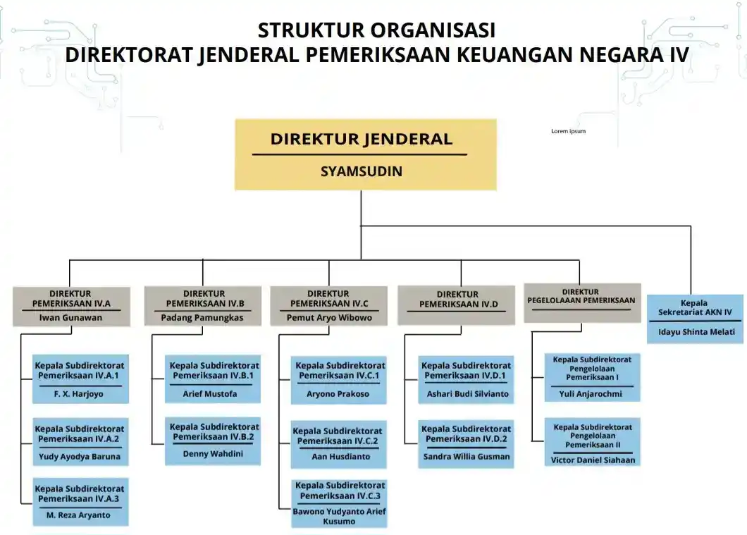 KPK Panggil Direktur Pemeriksaan IV.B BPK Padang Pamungkas, Diduga Terkait Penyelidikan Korupsi di Kementerian Struktur Organisasi Dirjen Pemeriksaan Keuangan Negara IV pada Badan Pemeriksa Keuangan (BPK) (Foto: Dok MI/BPK RI)