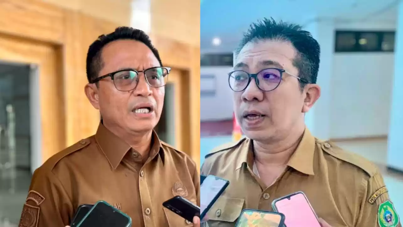 Pj Sekda Maluku Utara, Abubakar Abdullah (kanan) dan Kepala BPKAD Ahmad Purbaya (kiri) (Foto: MI/Rais Dero)