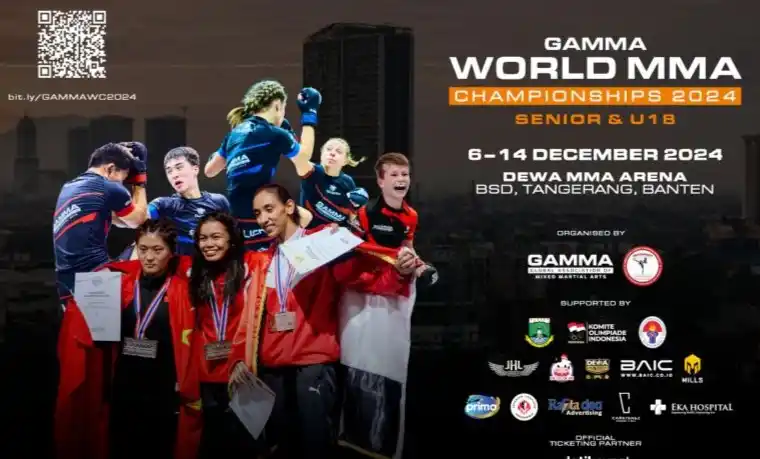 Poster tiket menonton kejuaraan dunia Mix Martial Arts (MMA) GAMMA World MMA Championship 2024 (Foto: Antara)